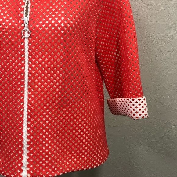CLOVER CANYON - BRIGHT TANGERINE FULL ZIP - SLIGHT A-LINE DESIGN & MORE - B3 - Picture 7 of 14